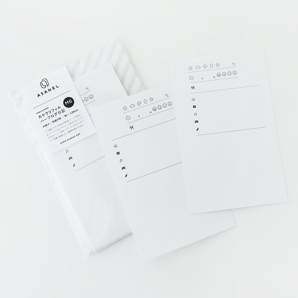 M6 ] ハーフログ日記｜両面｜カケラリフィル | ASANEL