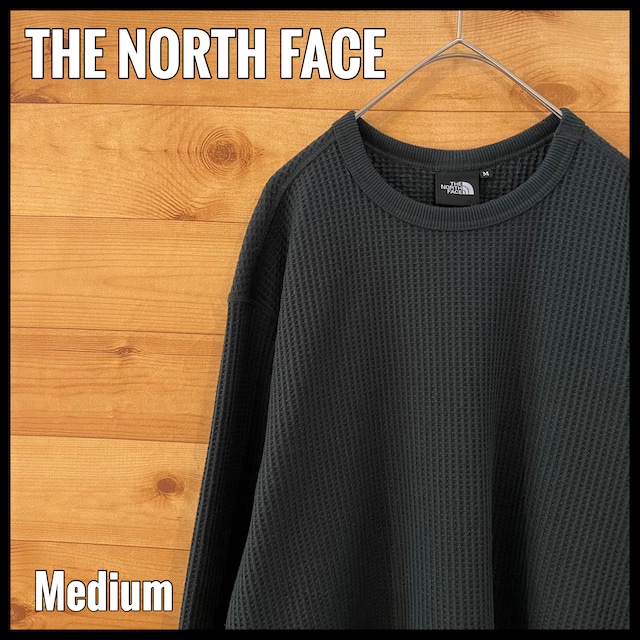 【THE NORTH FACE】ワッフル ニット セーター ディープグリーン M ノースフェイス US古着