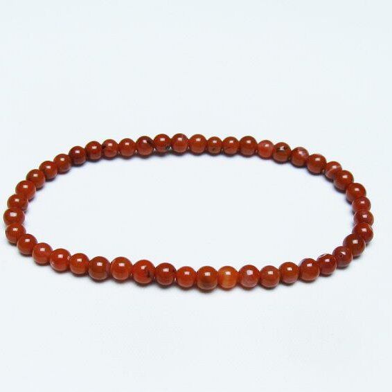 ナンホーンアゲート ブレスレット 4mm 南紅瑪瑙 ブレス 一点物 メール便可 [M便 1/10] 111-42218