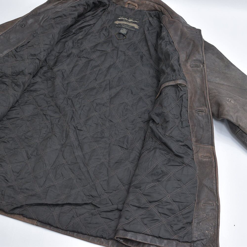 雰囲気系 90~00s Eddie Bauer レザー カーコート 本革 ハーフ 雰囲気系 90~00s Eddie Bauer レザー カーコート 本革 ハーフ
