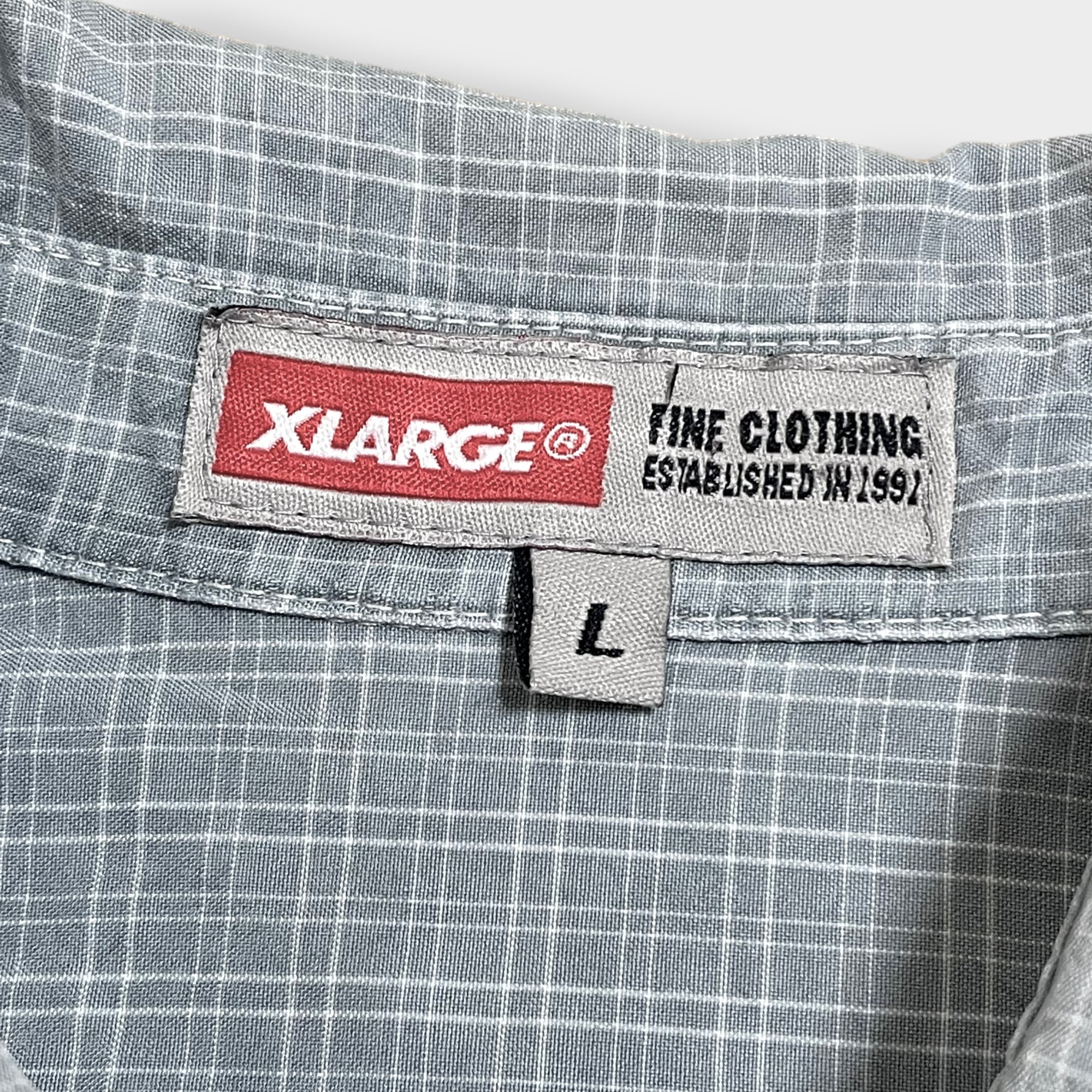 XLARGE】USA製 デザインシャツ 切替 長袖シャツ カジュアルシャツ