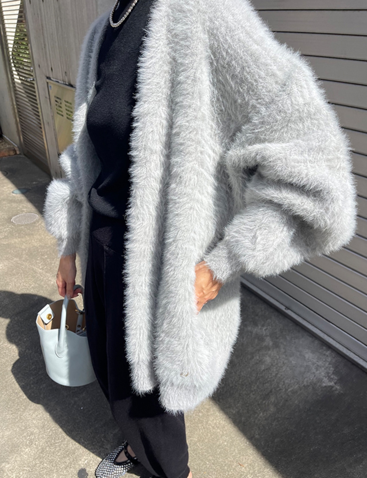 【25aw】Viscose Over-fit Cardigan_Light-Gray