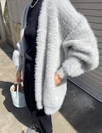 【25aw】Viscose Over-fit Cardigan_Light-Gray