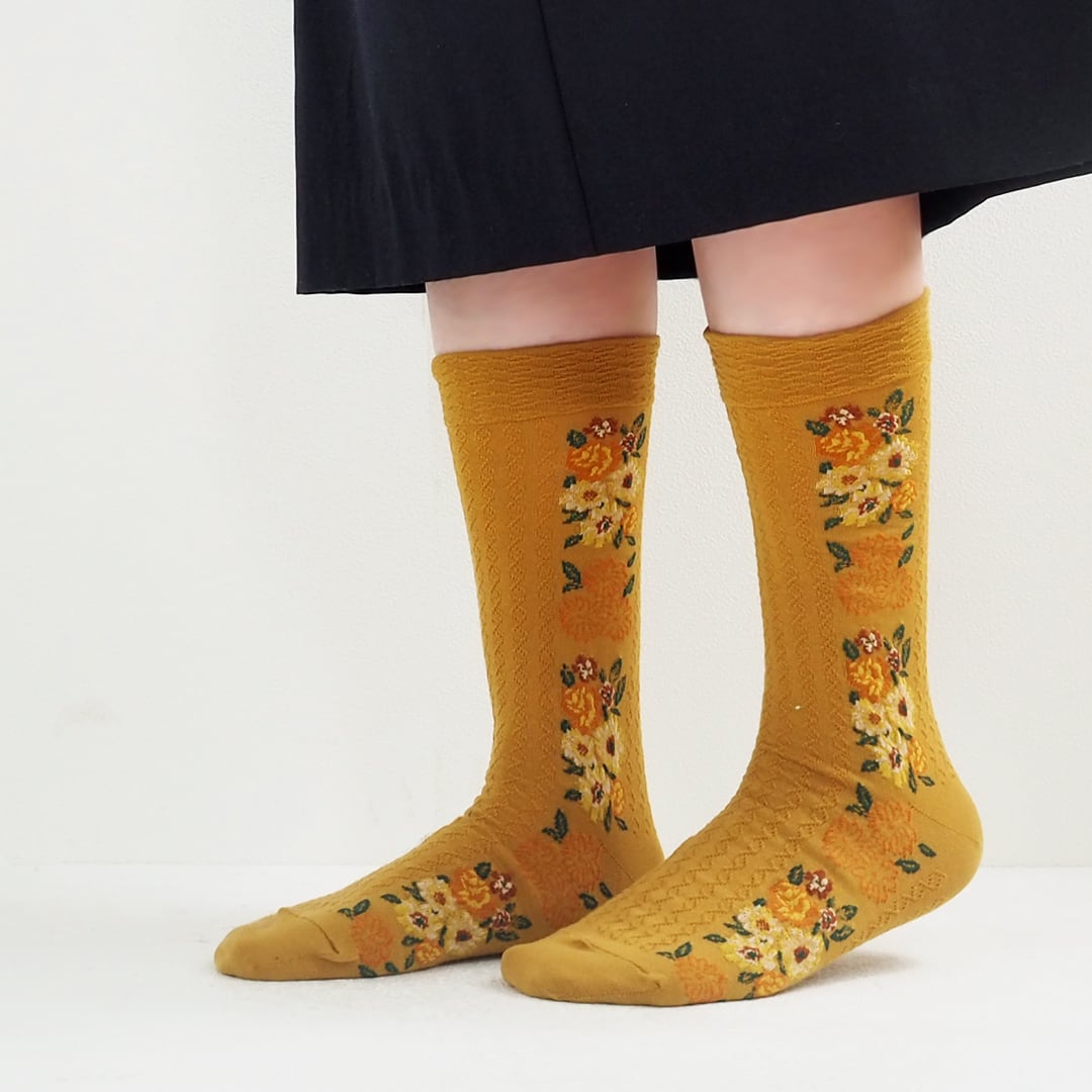 ハイゲージ クルー丈 ソックス 11320 ande アンデ（ 日本製 レディース