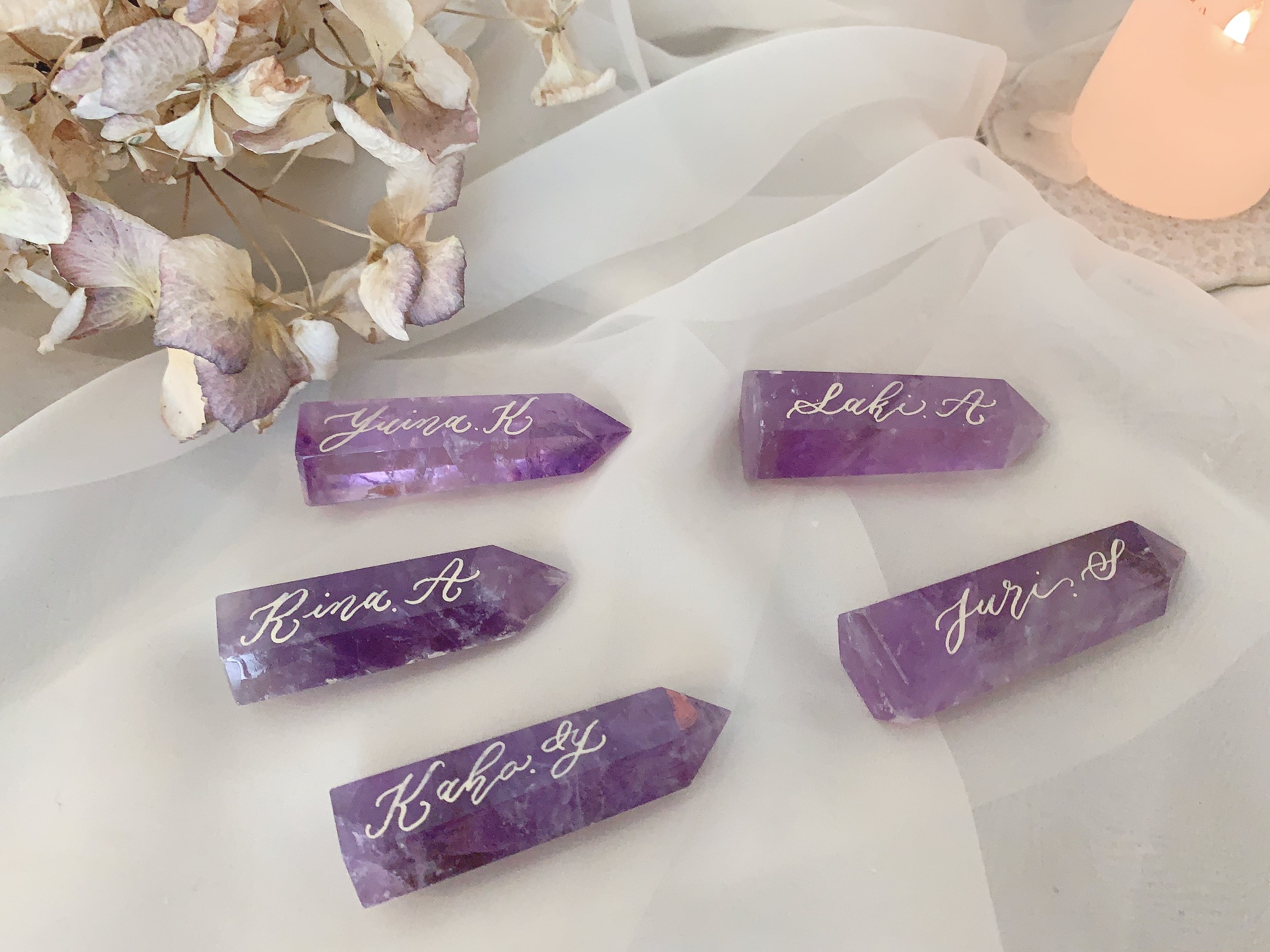 クリスタル席札 | little peach calligraphy