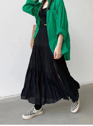 スリット入り　楊柳スカート　AJ11394-D004