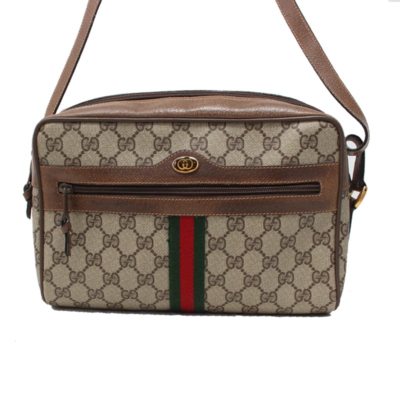 GUCCI/グッチ GG柄シェリーラインショルダーバッグ ブラウン(P15724