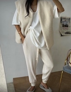 【新作5%OFF・3日間】Chunky Rib-knit Joggers_2colors
