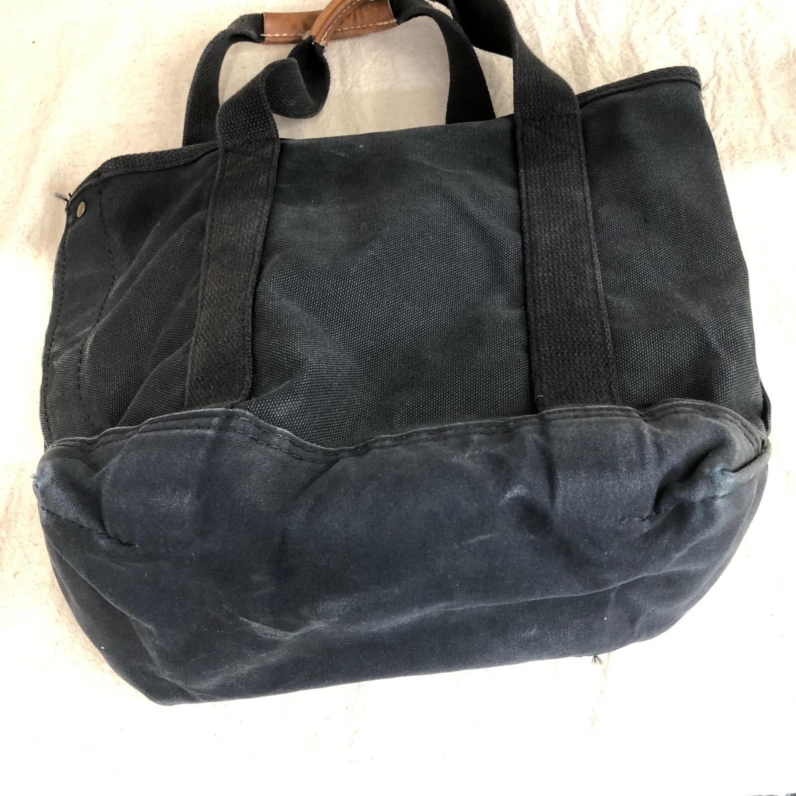 良品 LLビーン USA製 ブラック トート レザー ハンドル L.L.BEAN エルエルビーン USA製 キャンバス トートバッグ レザー