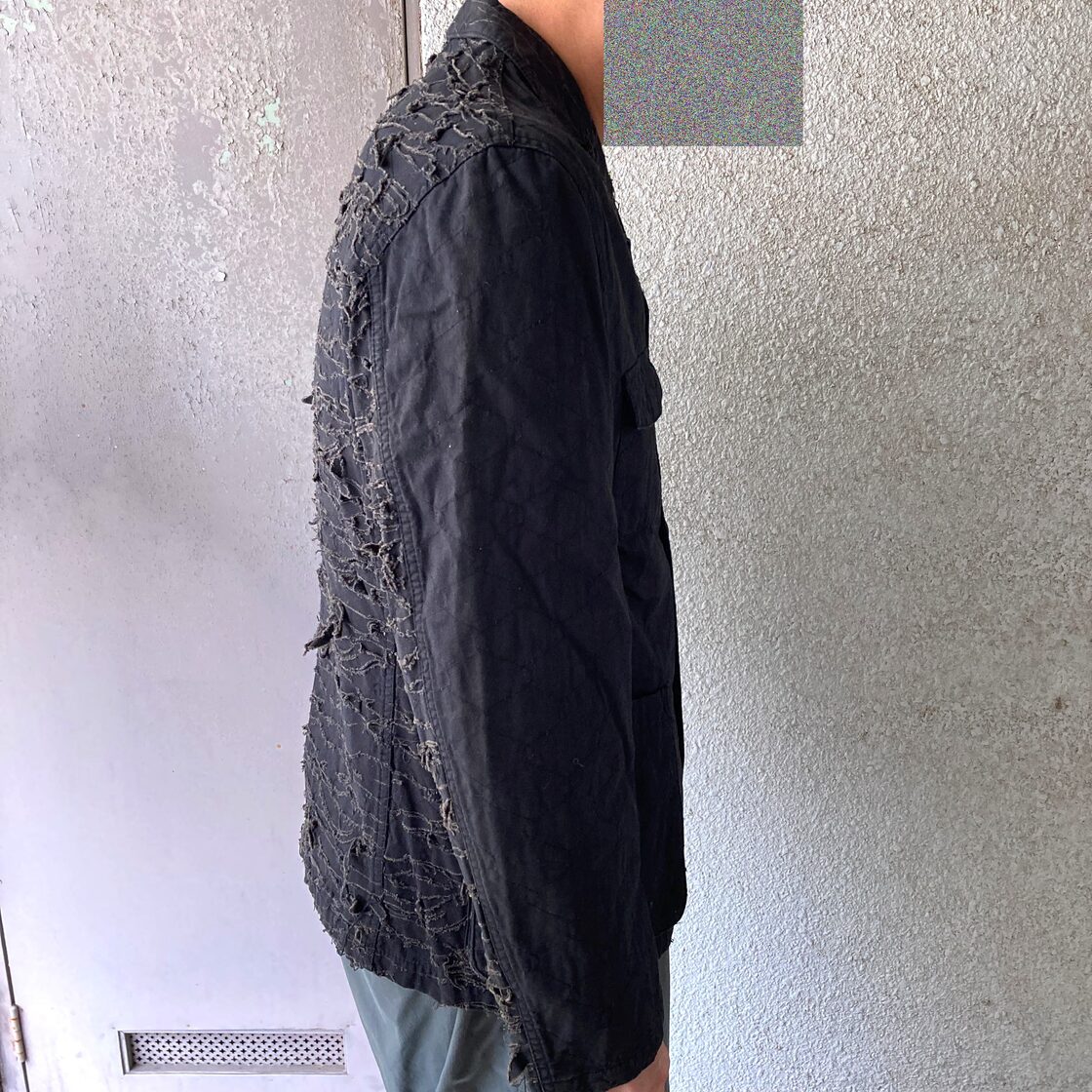 90s 00s archive PPFM y2k crash Damage processing military jacket 