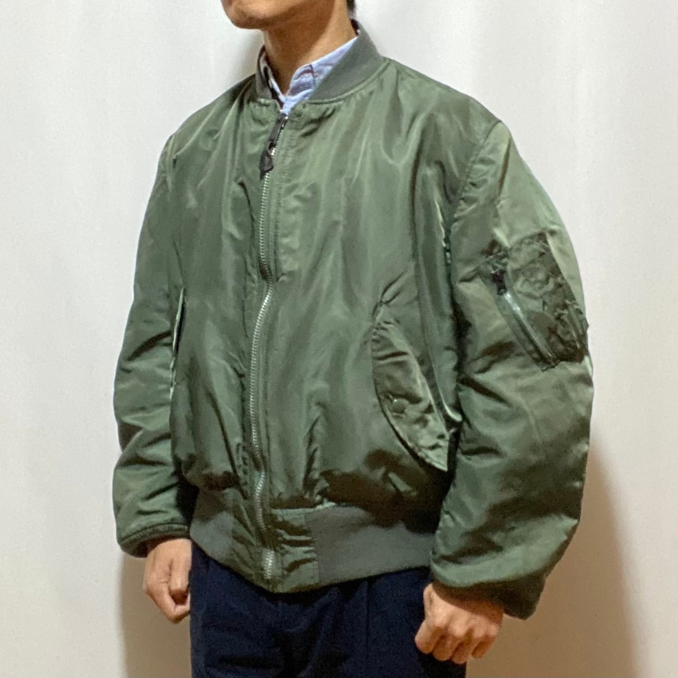 Alpha Industries MA-1 Flight Jacket Sage Green Made in USA 80s 90s