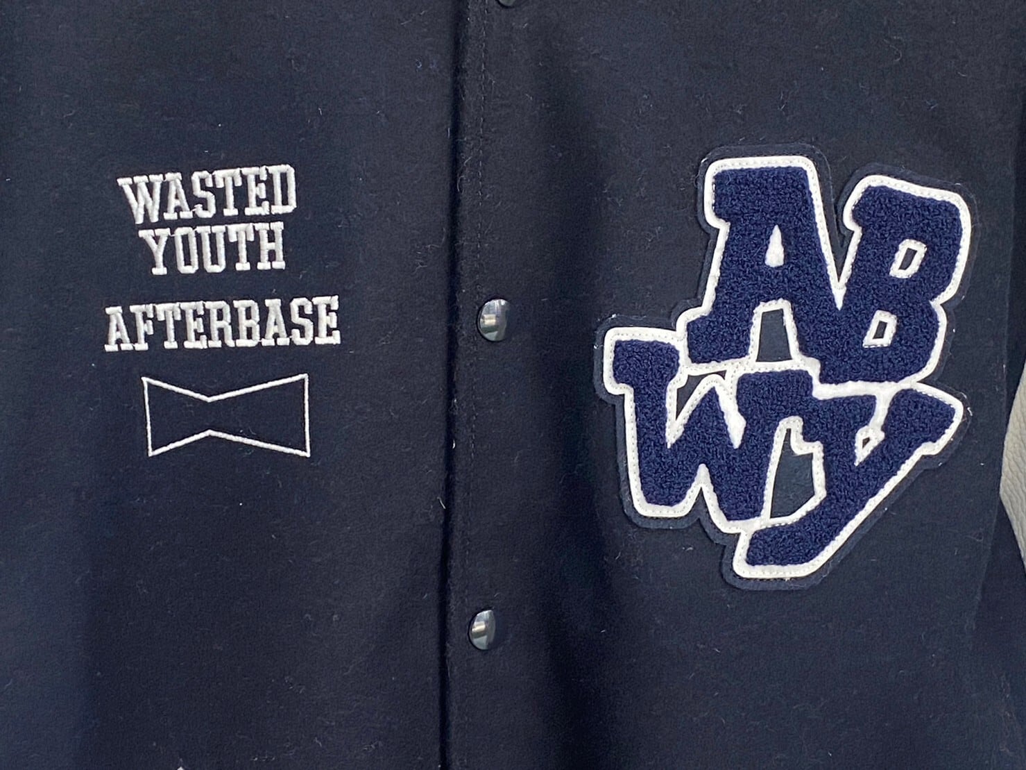 AFTER BASE × WASTED YOUTH VARSITY JACKET NAVY XL 72589 | BRAND