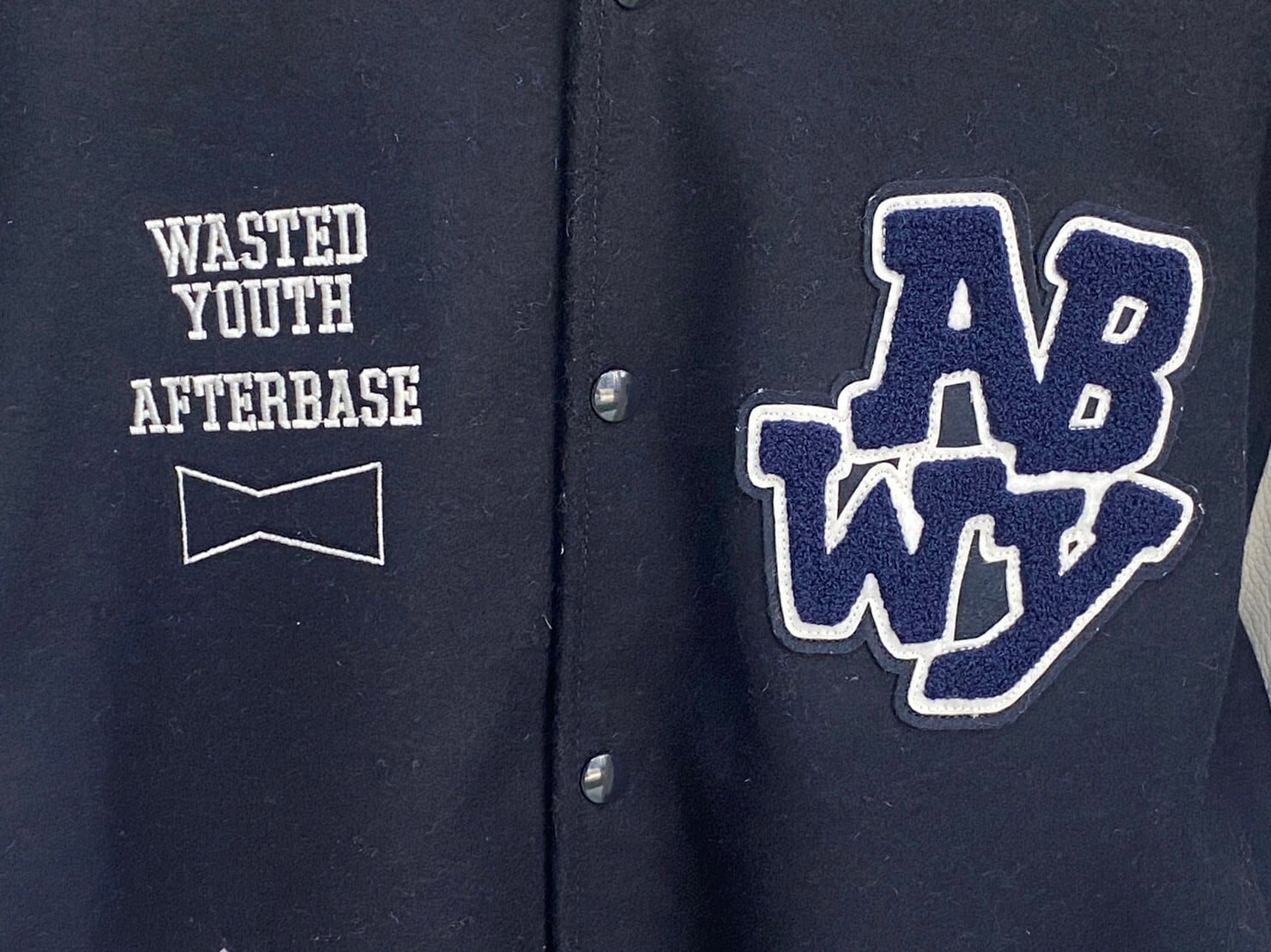 AFTER BASE × WASTED YOUTH VARSITY JACKET NAVY XL 72589 | BRAND 