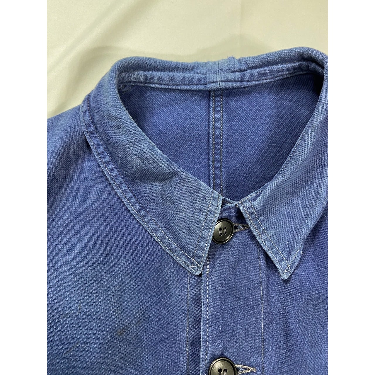 1940-50s】“Le Fort-Beau” French Cotton Twill Work Jacket With V