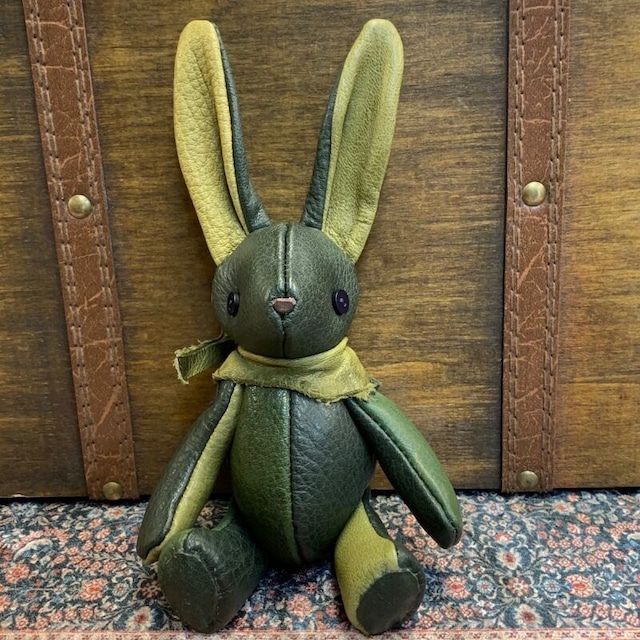 ジビエレザー鹿革ベルラビ★マイスターの手作り「ベルズラビット」グリーン系カラフル 写真の1点販売です