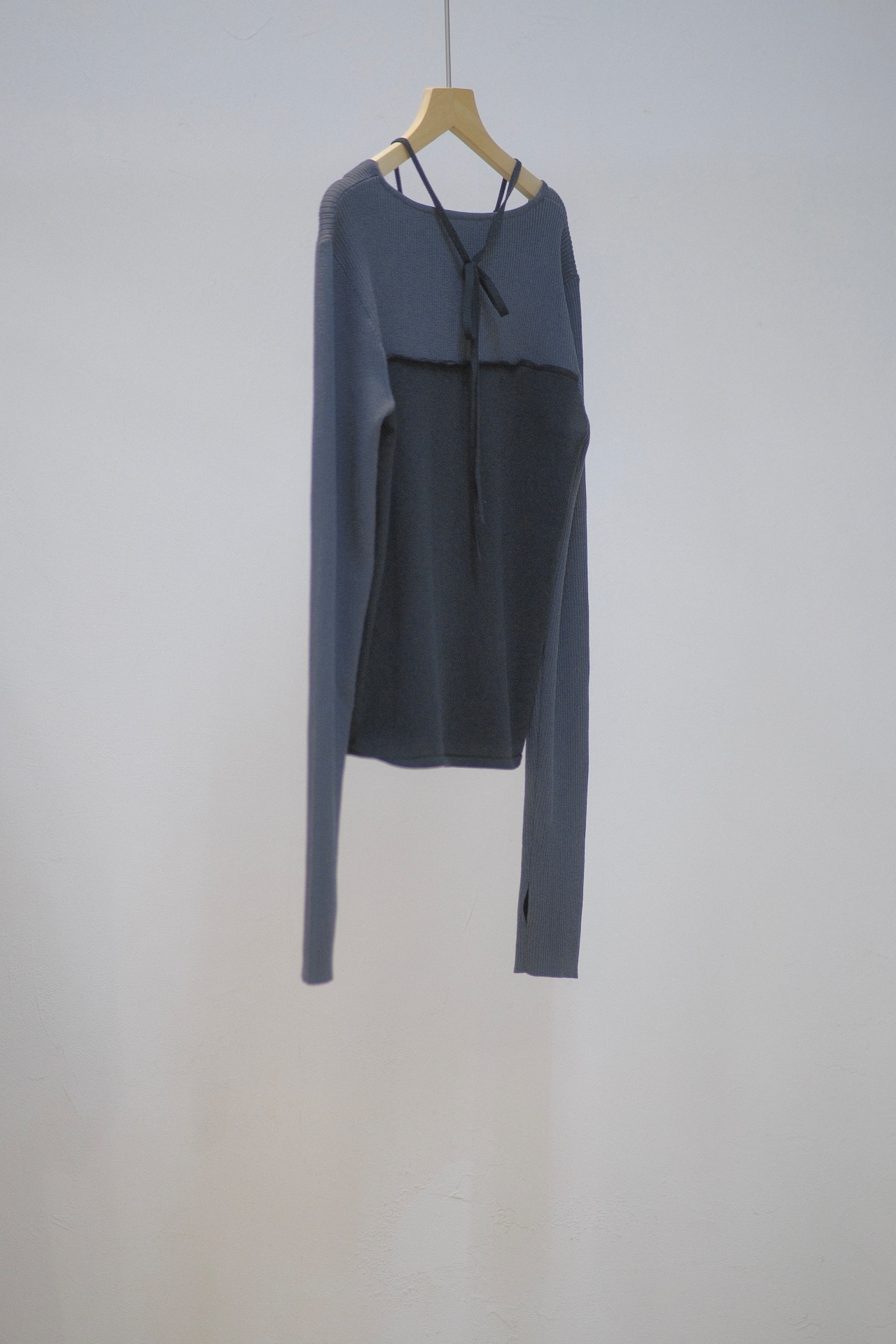 Layered Knit Top / CHARCOAL - 4