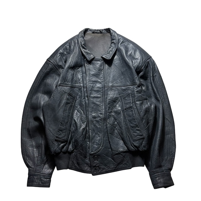vintage LA MATTA grey leather bomber jacket