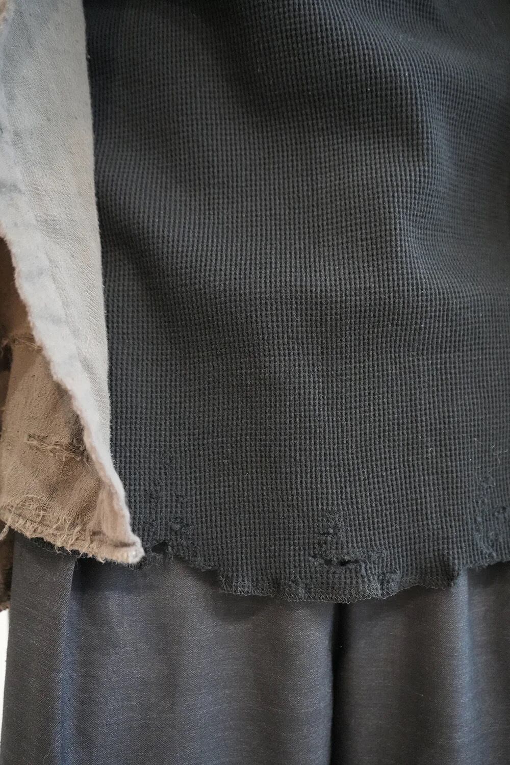 24SS】ANCELLM DAMAGE WAFFLE TANK TOP(BLACK) ANC-CT57 | IAAAM