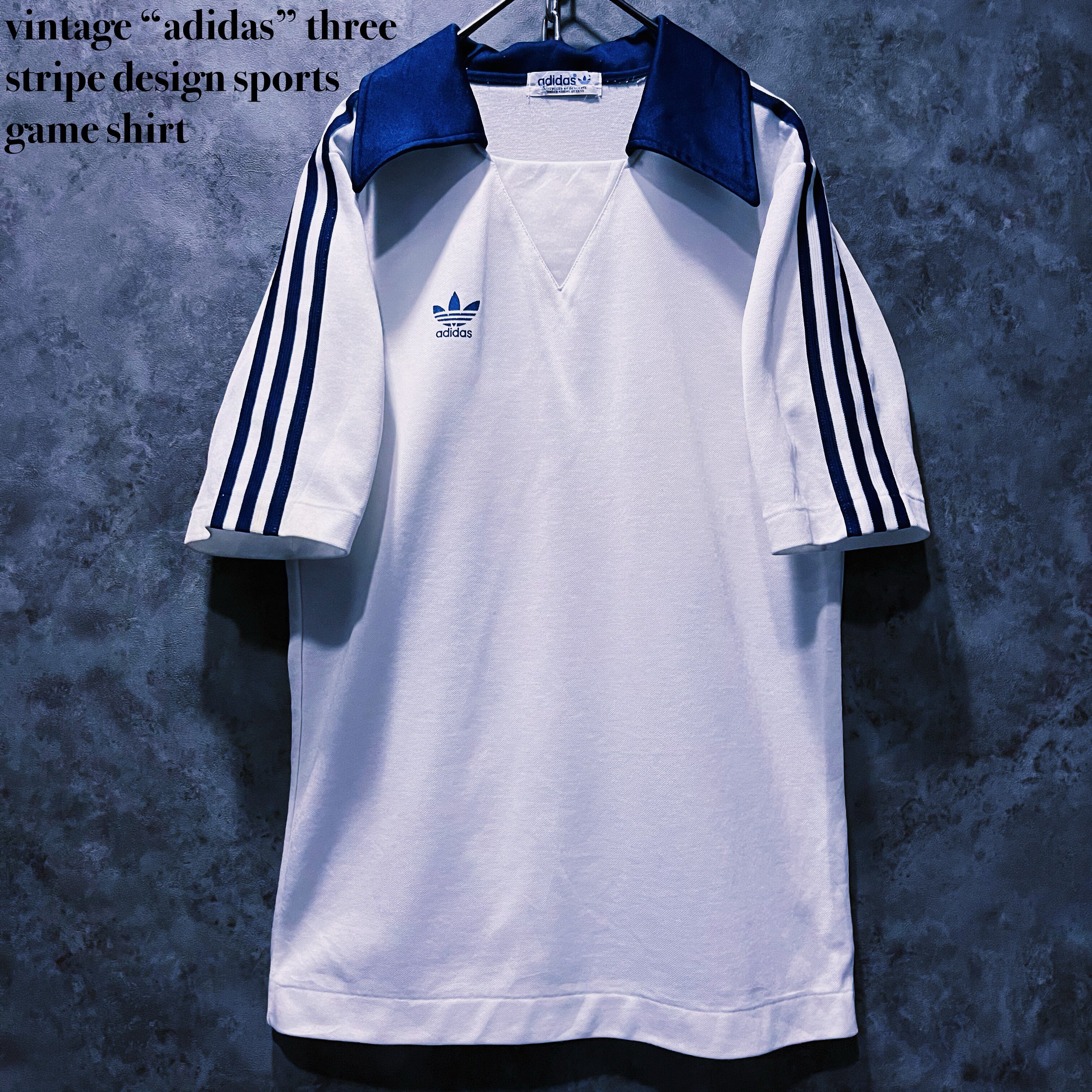 【doppio】vintage “adidas” three stripe design sports game shirt