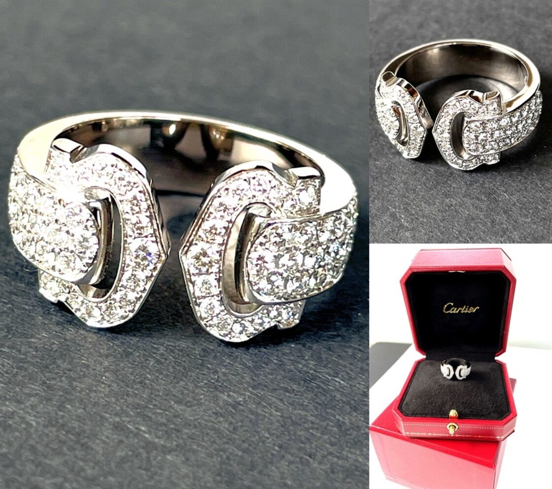 ☆カルティエ☆ラブリング☆ハーフダイヤYG☆希少サイズ （カルティエ  