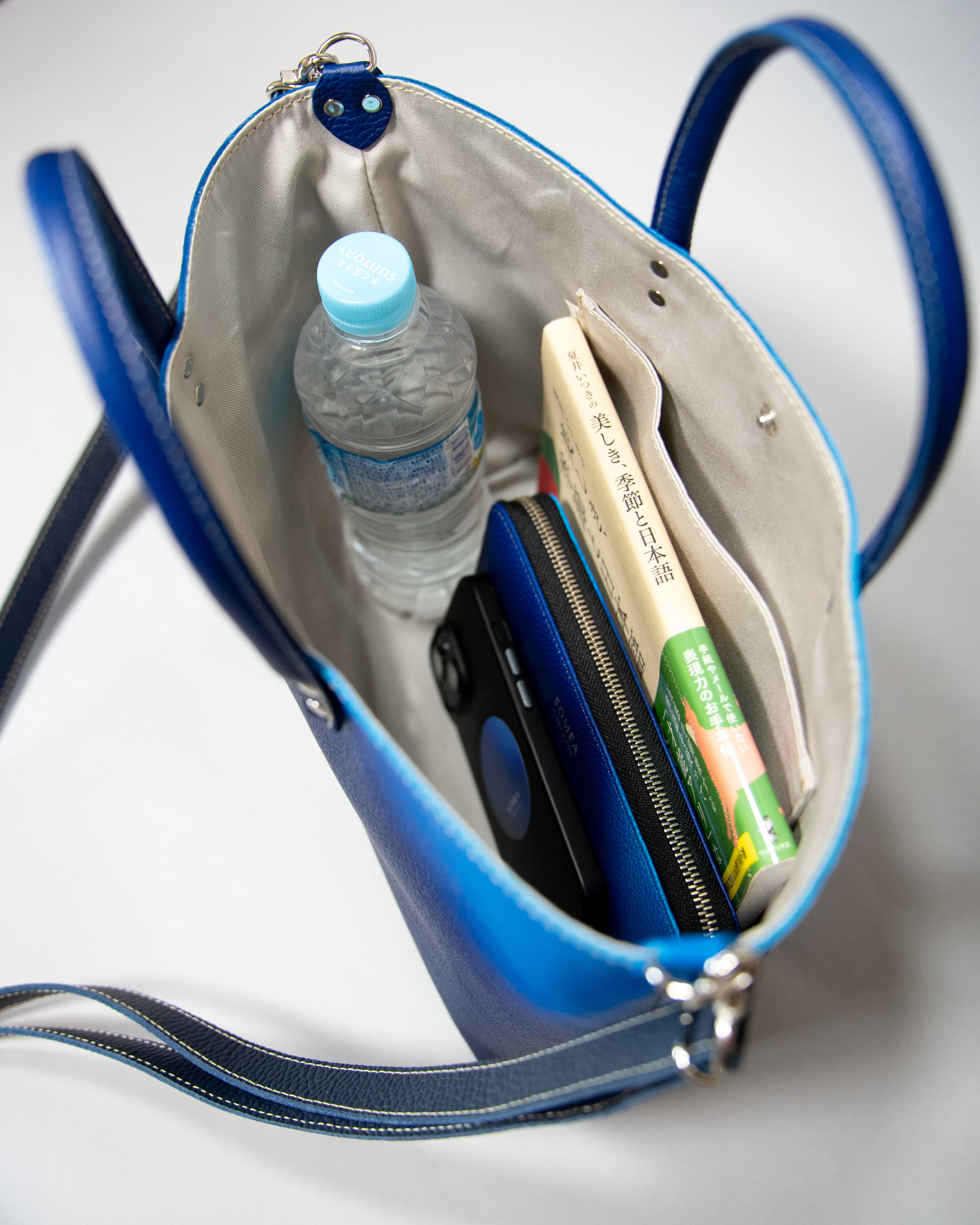 SOMEA brume × CREAM COMPANY harada タンゴブルー レザートートM