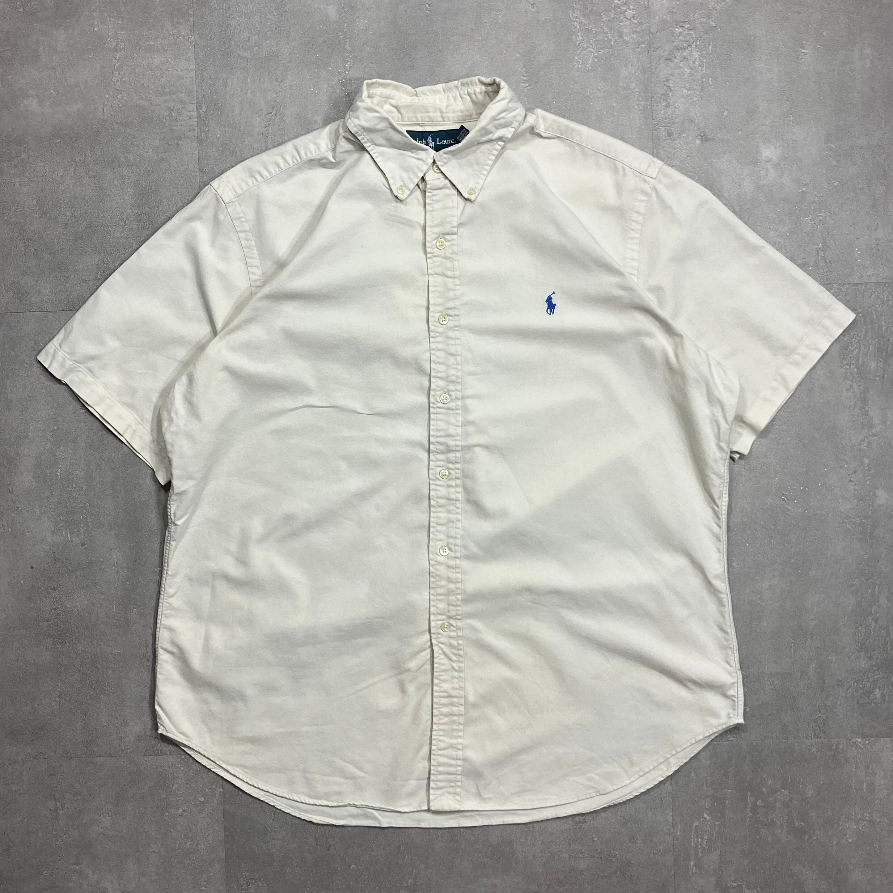 《XL size》Ralph Lauren ラルフローレン 半袖シャツ ホワイト No.3849
