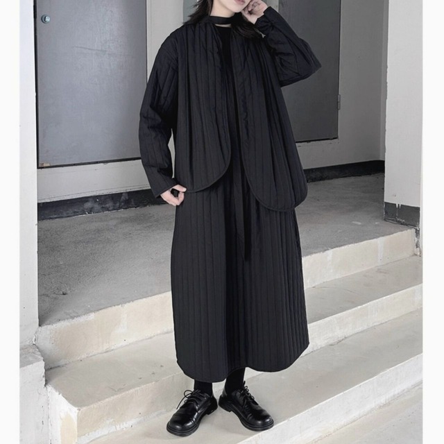 Asymmetric quilted short coat C0756