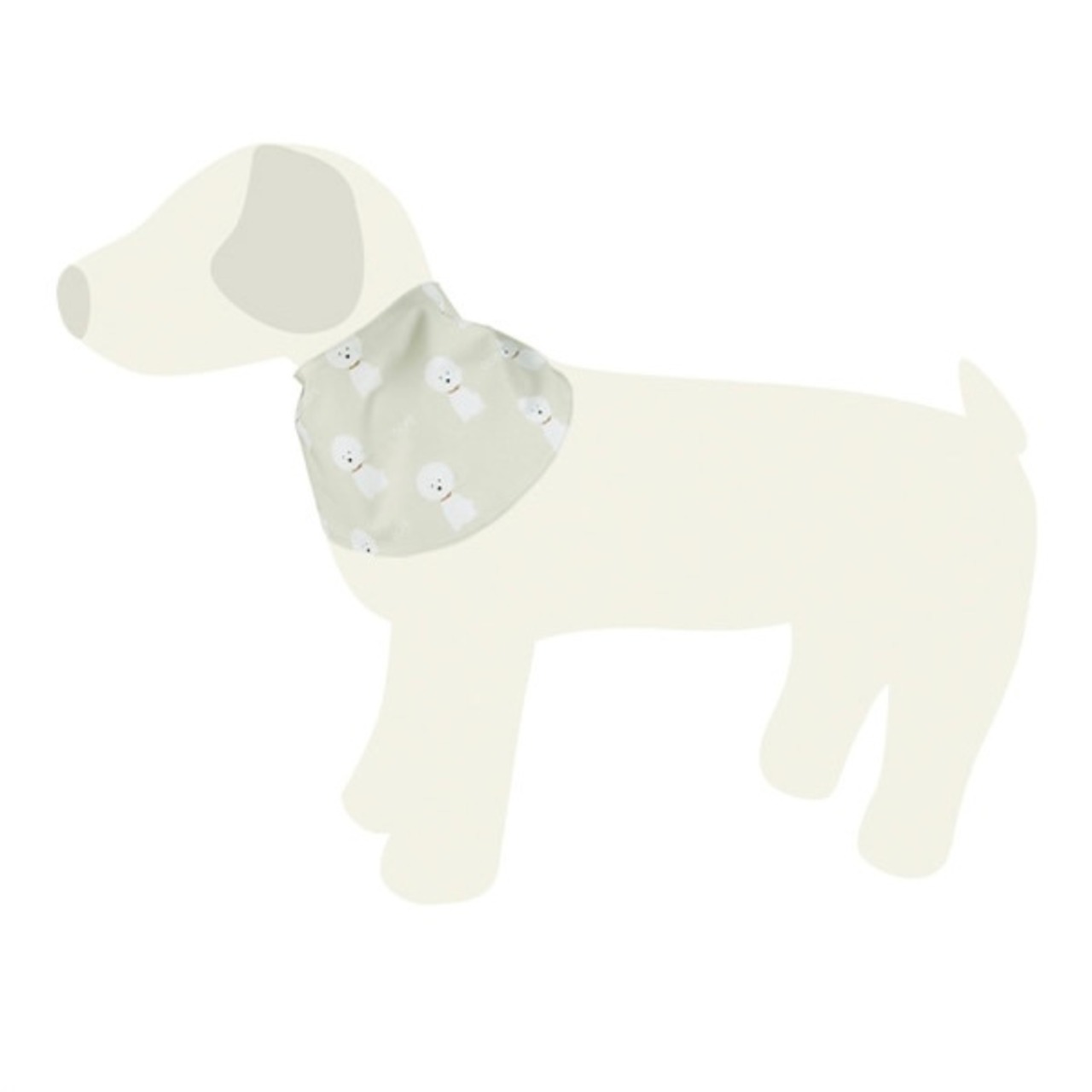 【予約】[ GOPE ] Picture Dog Bandana｜WHITE × IVORY - 4