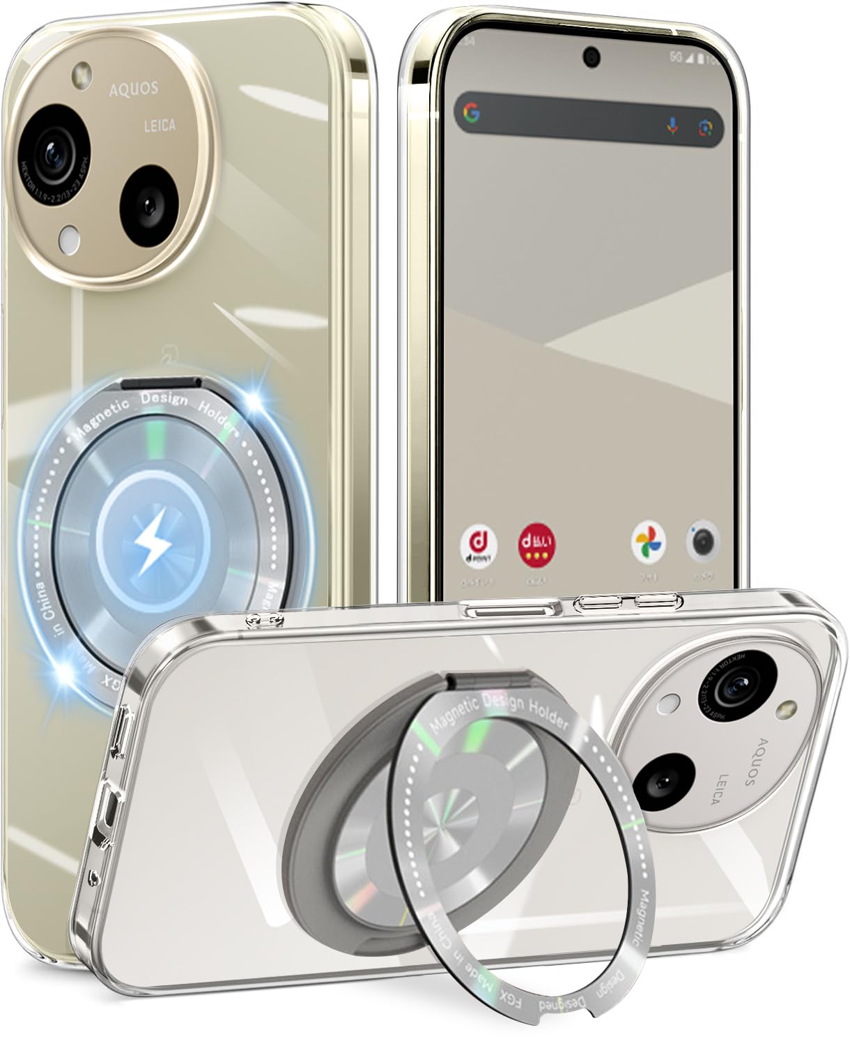 Cexitesuo For AQUOS R9 / R10 ケース クリア リング付き 耐衝撃 アクオス r10 SH-51F / SH-51E カバー