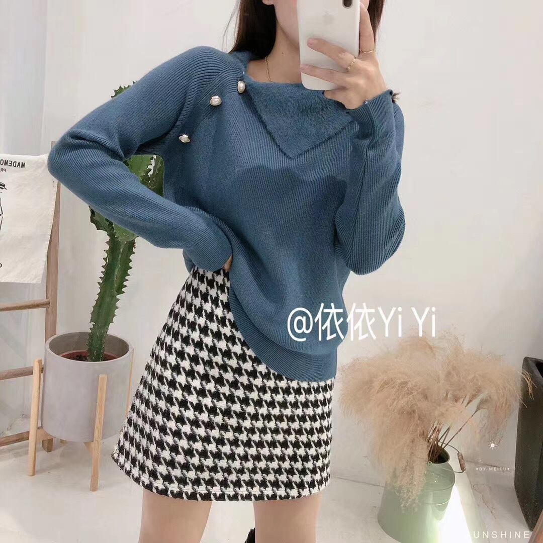 フロントパールリブニット