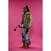 【暖かさUP】ストリート 枯れ葉迷彩柄ワークウェア 中綿ジャケット T1936