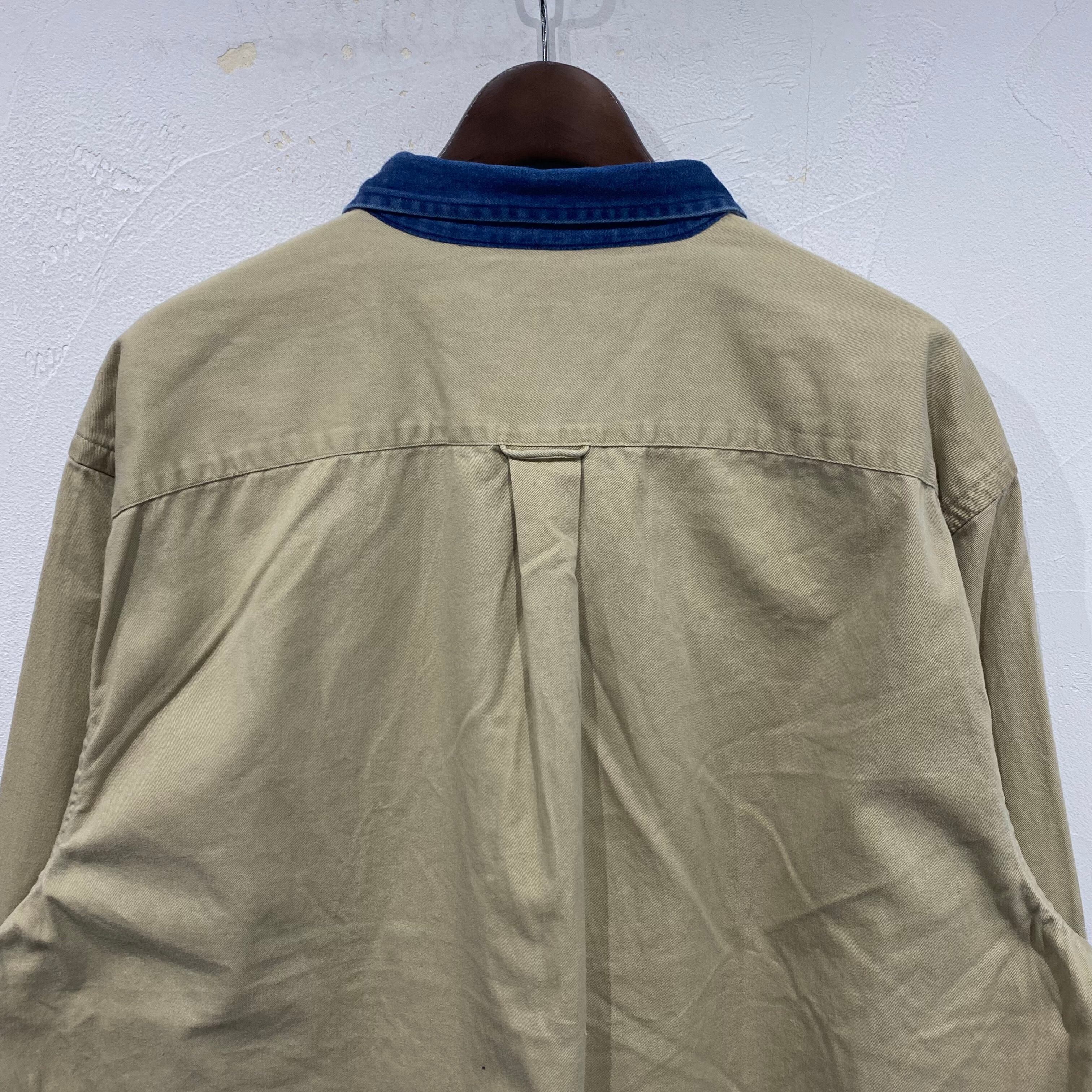 90年代 size : XL【 nautica 】ノーティカ 長袖シャツ デニム切替