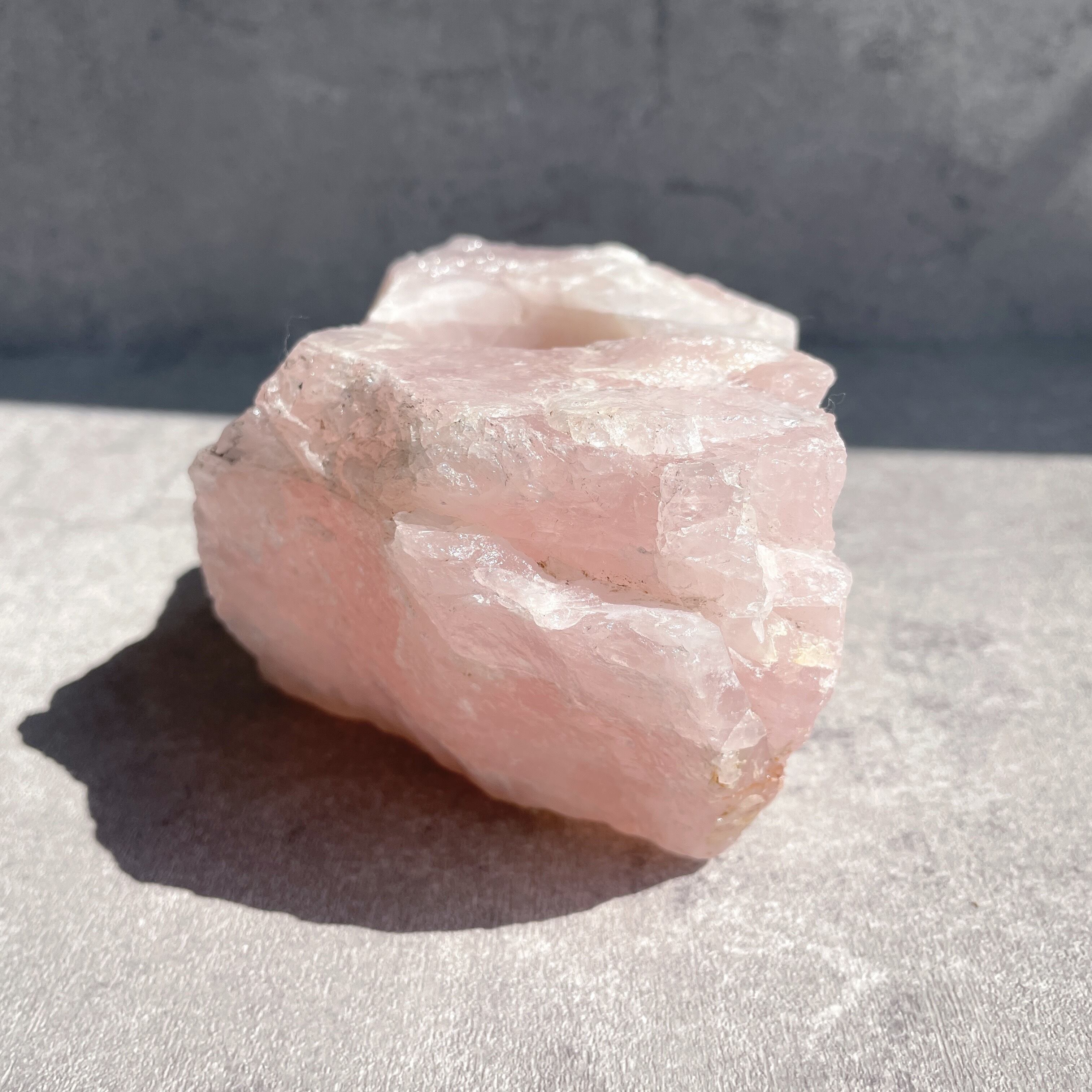 ローズクォーツキャンドルホルダー20◇Rose Quartz candle holder