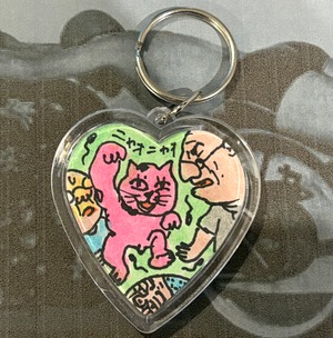 ハートの手描きイラストキーホルダー#8