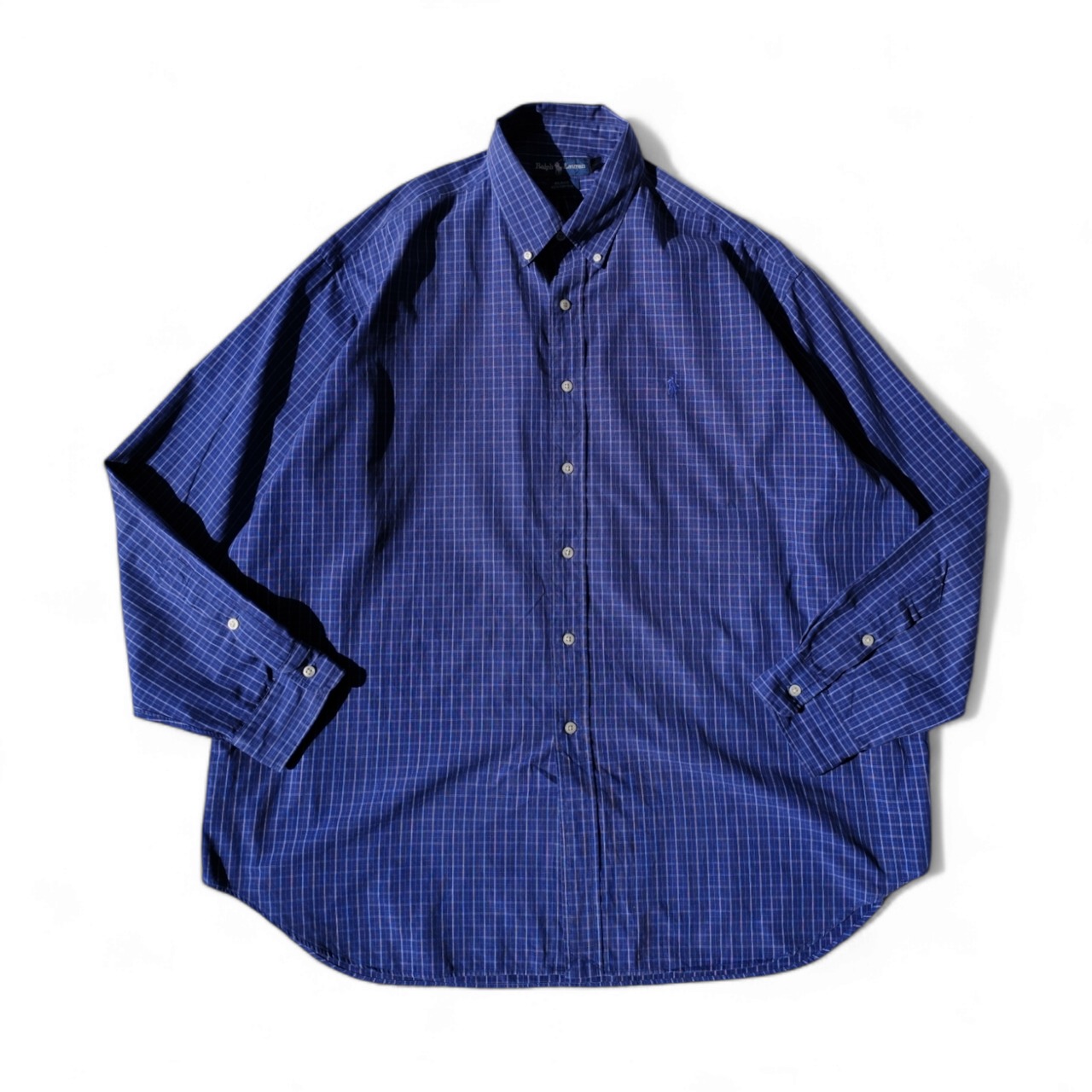 Polo Ralph Lauren ポロラルフローレン ボタンダウンシャツ ドレス カジュアル BLAKE ギンガムチェック ブルー メンズ 長袖 ビンテージ VINTAGE