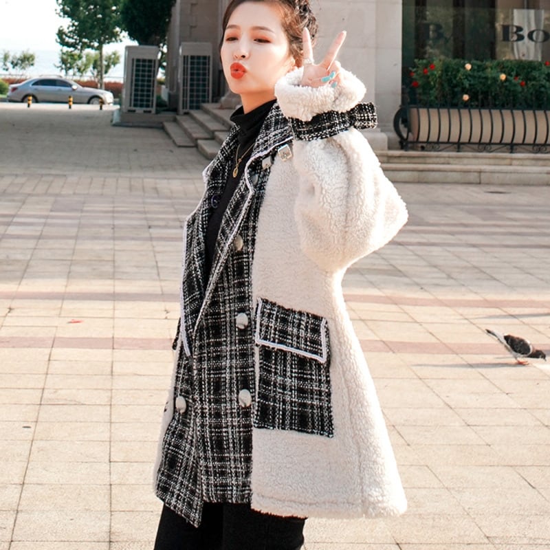 総合福袋 ウールの上着の冬服の韓版の中の長いダッフルコート