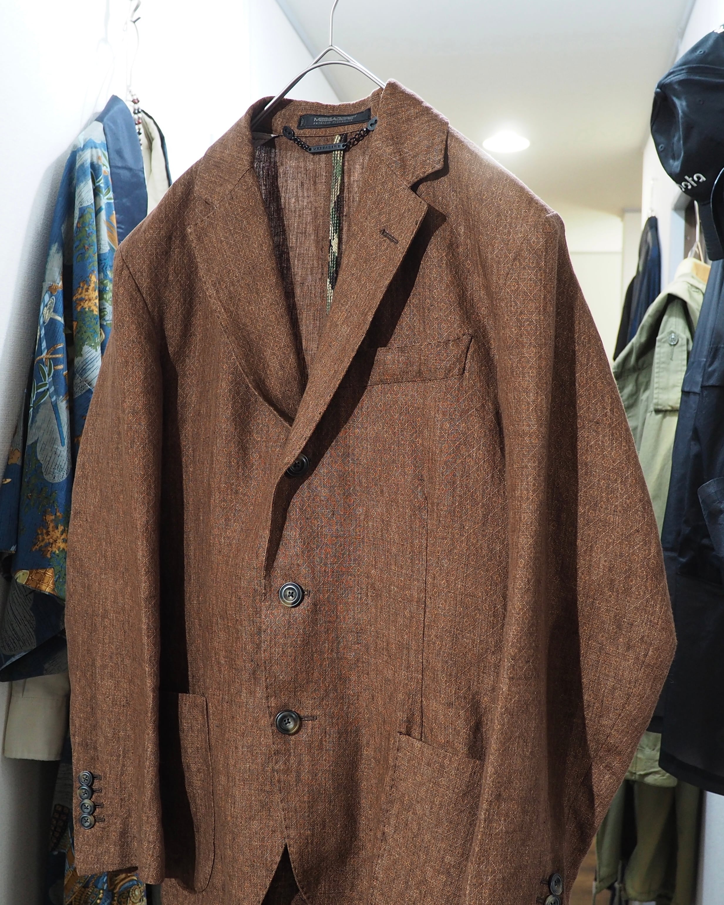 ” MESSAGERIE ” Pure Lino Linen 3B Tailored jacket (Made in Italy)