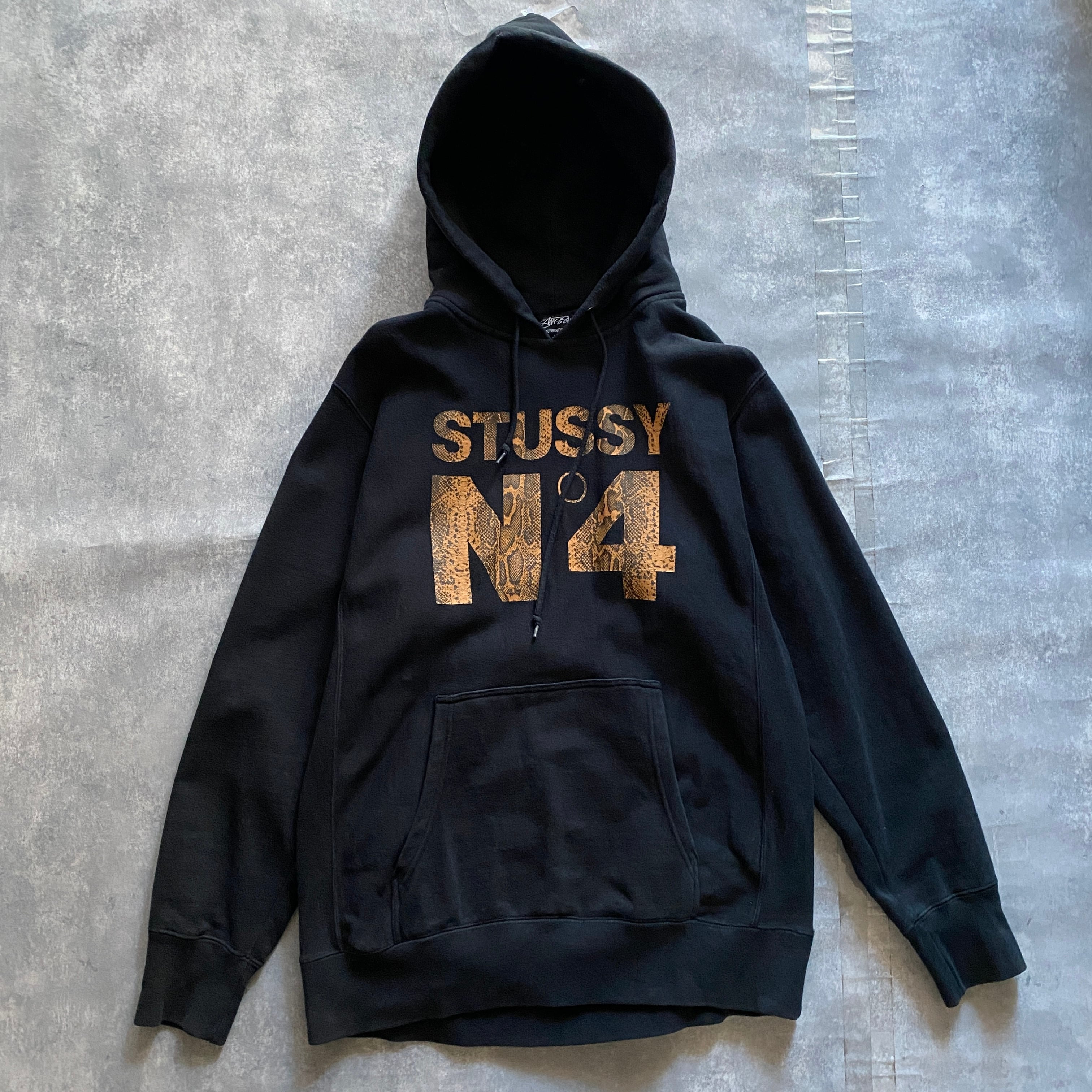 00’s stussy ステューシー　N°4 スネーク柄　プリントロゴ　スウェット　パーカー