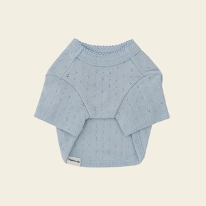 【即納｜一部予約】[ togethering ] Eyelet Crop T-shirt｜Light Blue
