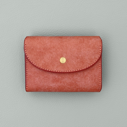 【Iru×IKENOHATA GINKAWATEN】PUEBLO LEATHER COMPACT WALLET AKANEIRO / 受注生産 3月上旬〜3月中旬 発送予定