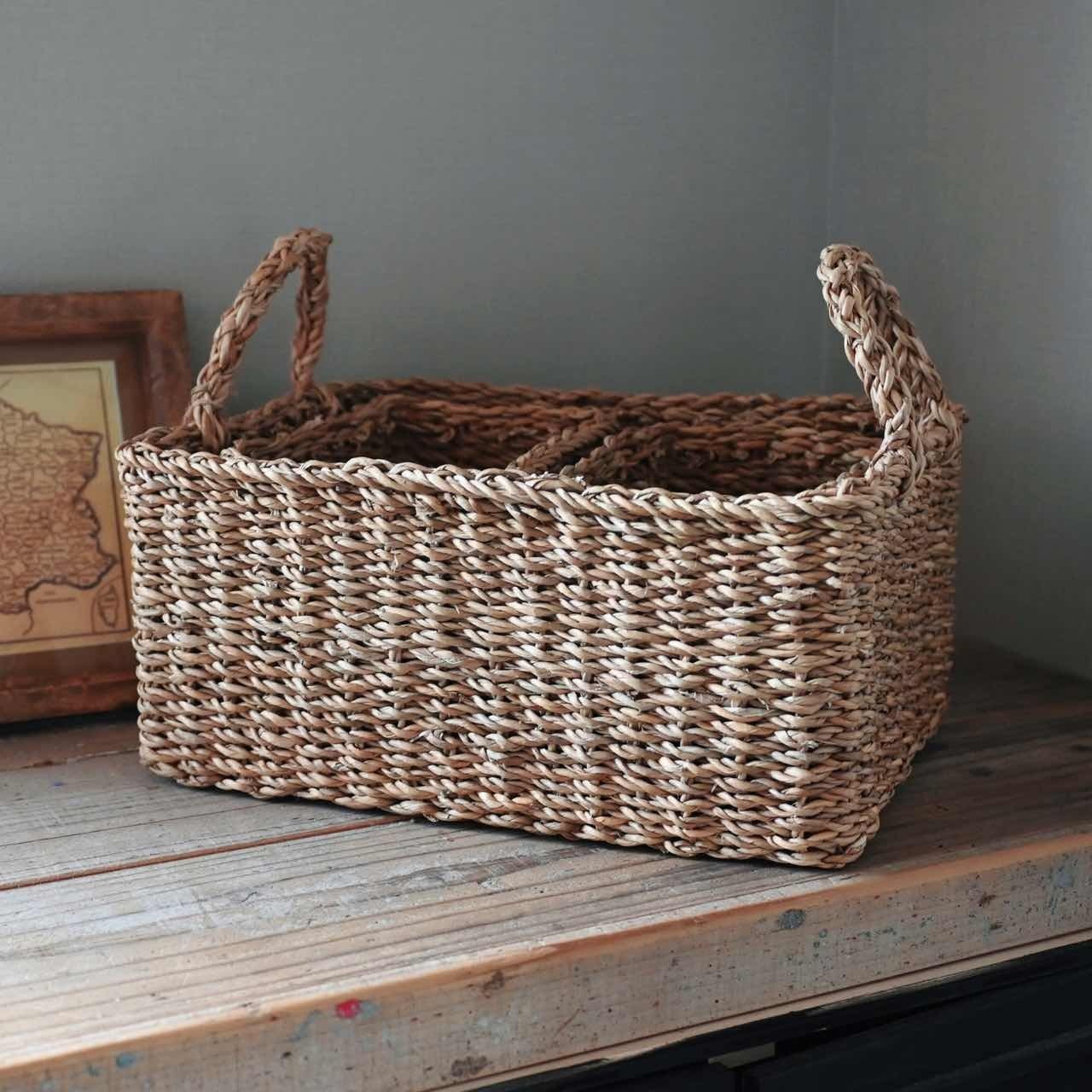 6/13 再入荷 】PEOPLE TREE ホグラ ナチュラルバスケット 3個セット