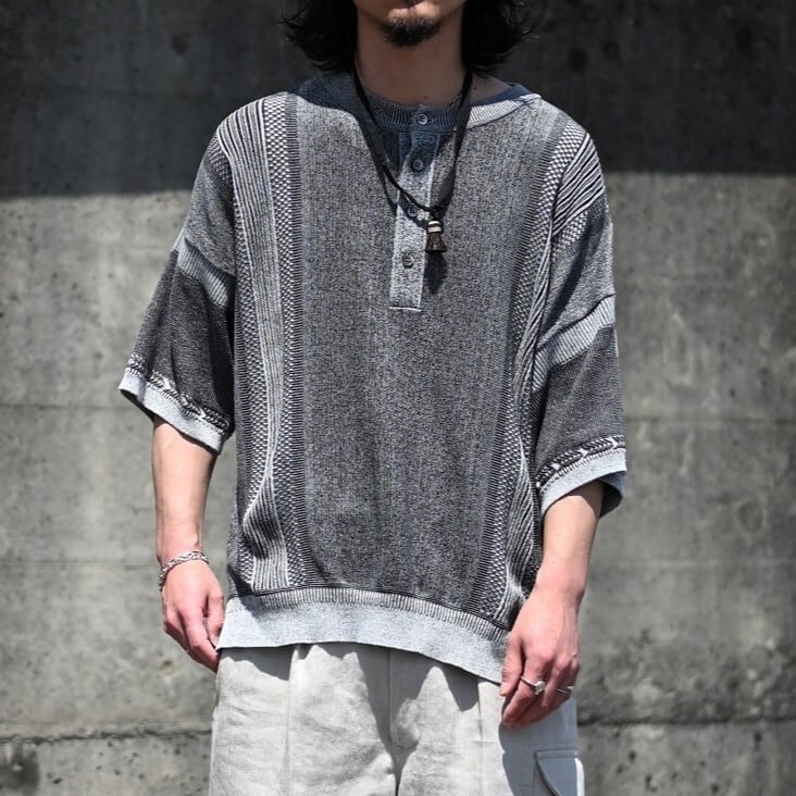 YASHIKI / Ryokufu Henley Knit | GANKO