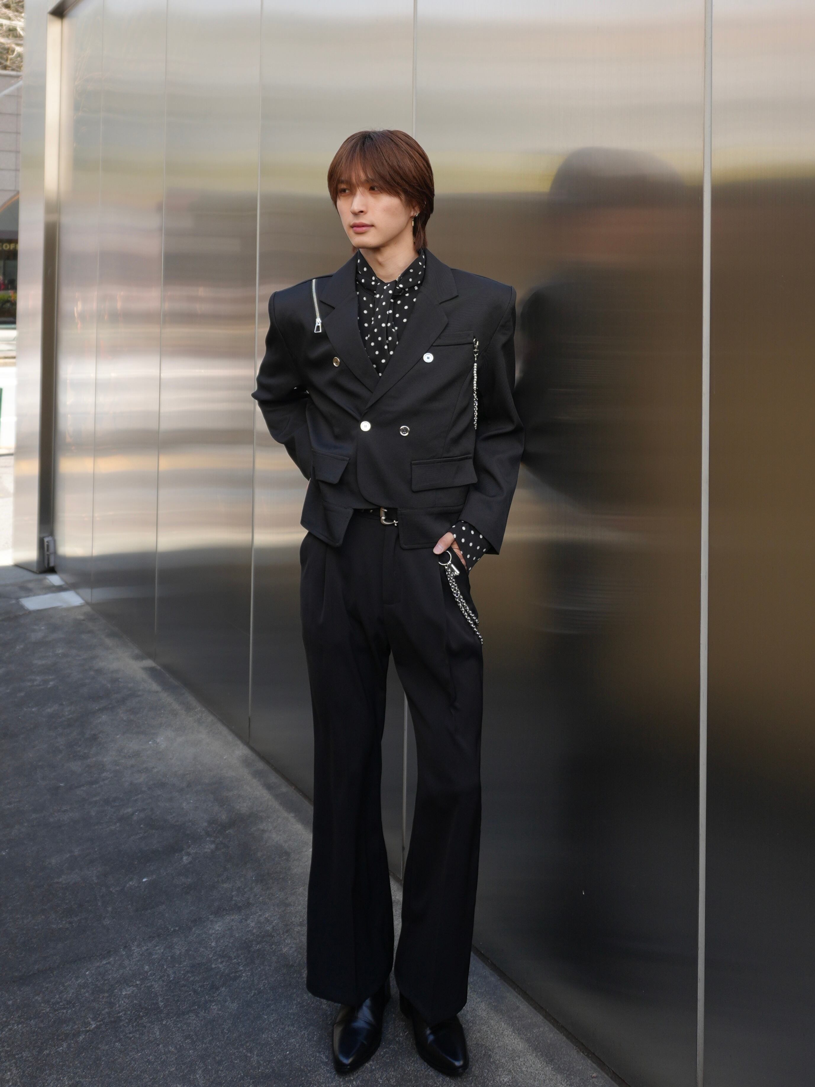 ALUDE SELECT】chain short jacket （2color） | 【ALUDE】韓国メンズ