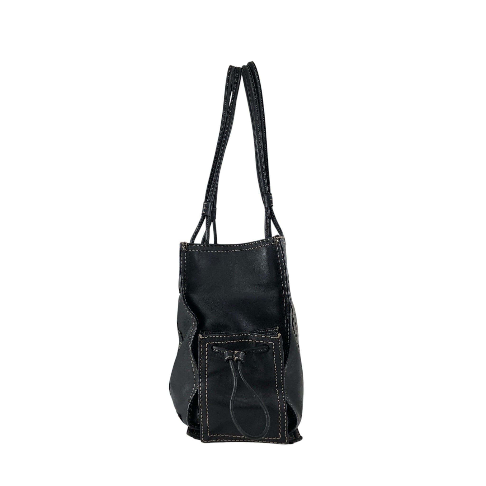 LOEWE ロエベ ハンドバッグ ブラック アナグラム レザー トートバッグ