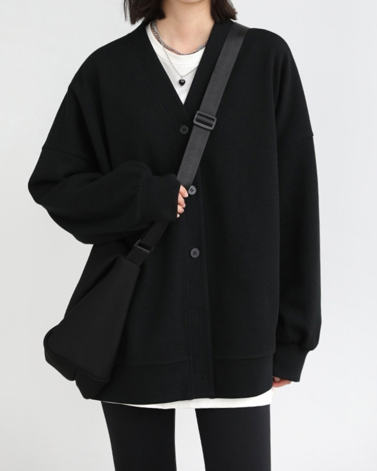 Button front oversized cardigan L0140