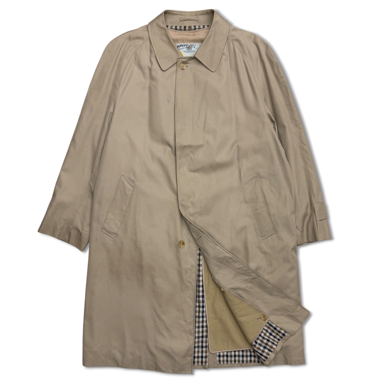 【Aquascutum】アクアスキュータム　バルマカンコート　濃いベージュ　