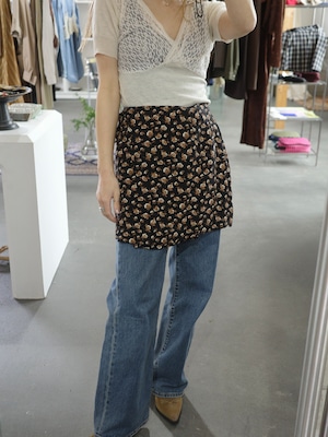 〈vintage〉mini flower wrap skirt