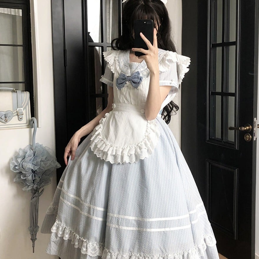 さくら【オーダーメイド】ロングワンピース 長袖 4点おまとめ クラシカルメイド｜ロングワンピース4点セット コンカフェ衣装にも