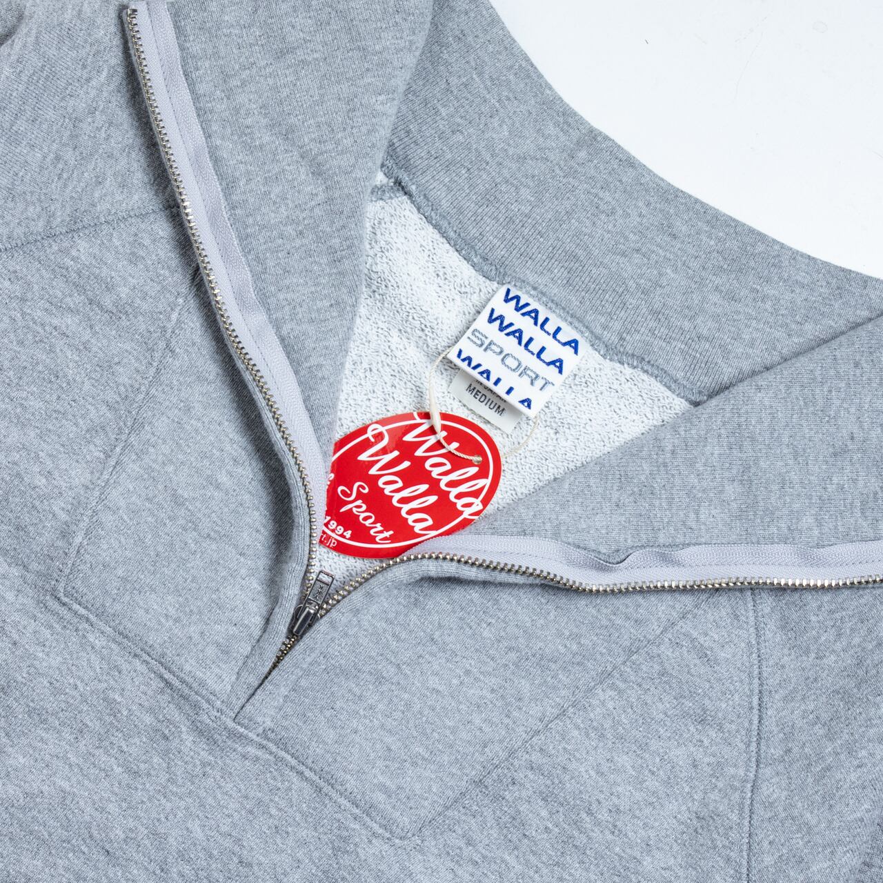 WATWING WAMロゴ ハーフジップ Mサイズ グレー 13oz ZIP UP PULLOVER / WALLA WALLA SPORT / ワラワラスポーツ