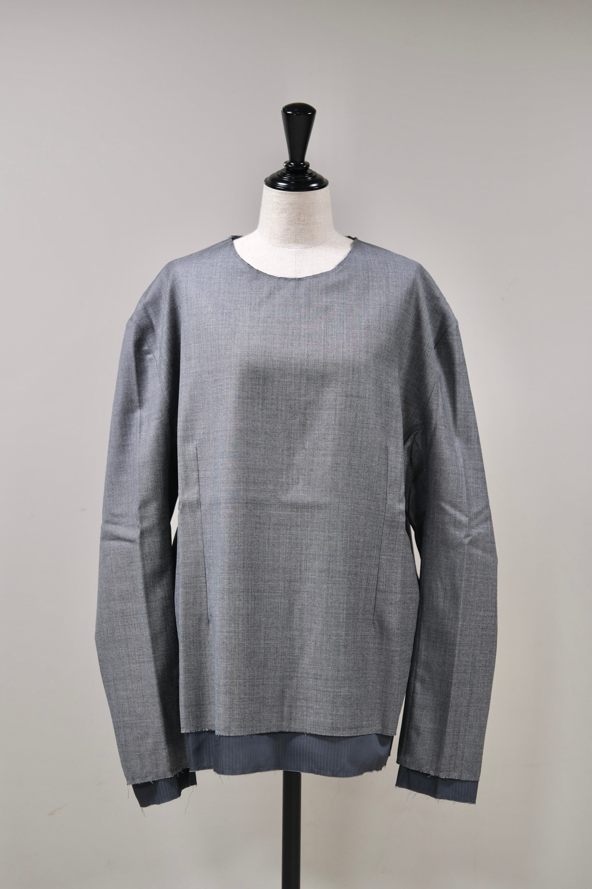 【SONIA CARRASCO】LONG SLEEVES TAILORED TEE -LIGHT GREY-